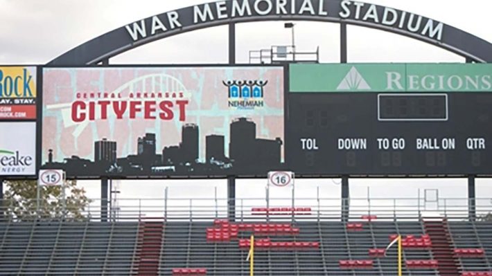 CityFest on jumbotron at War Memorial Stadium