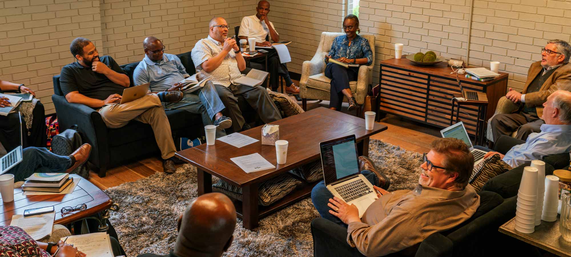 group of church leaders studying together