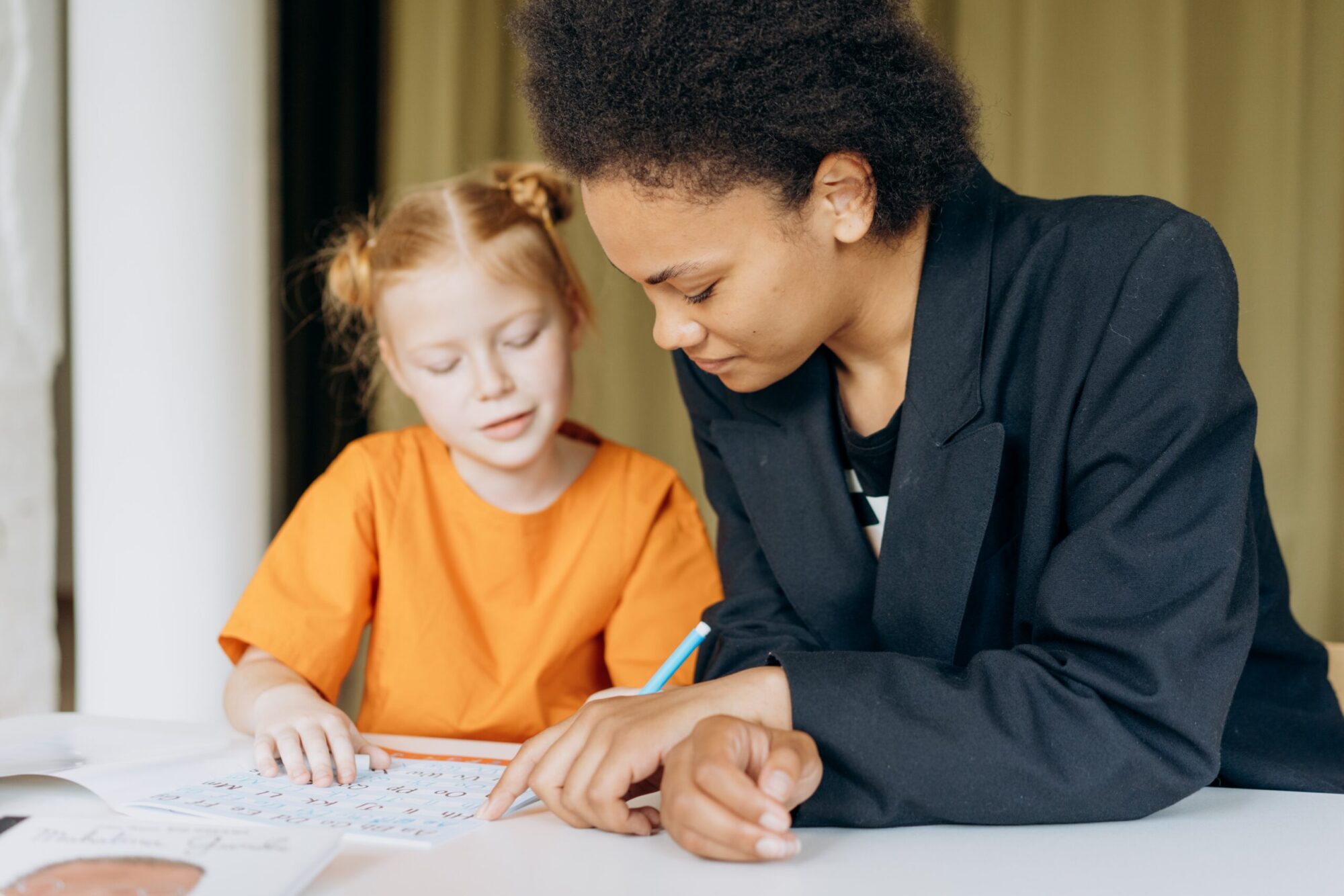 Adult reading with child