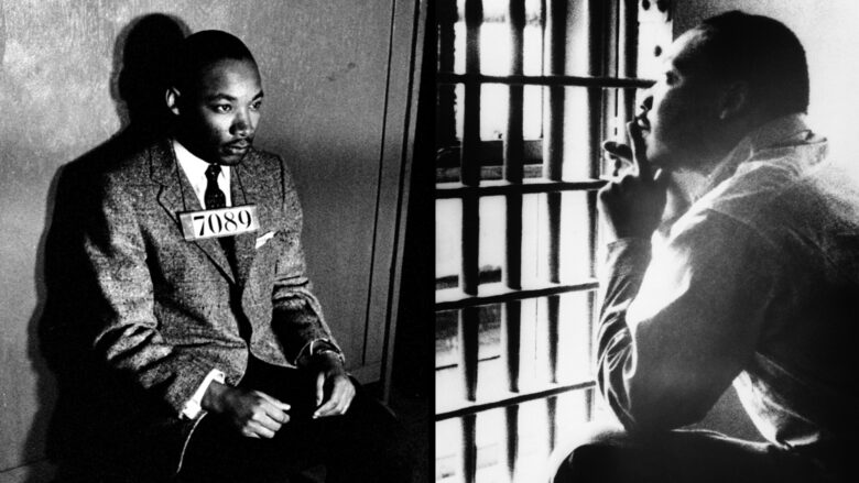 Photos of Dr. Martin Luther King Jr. getting mugshot and in jail