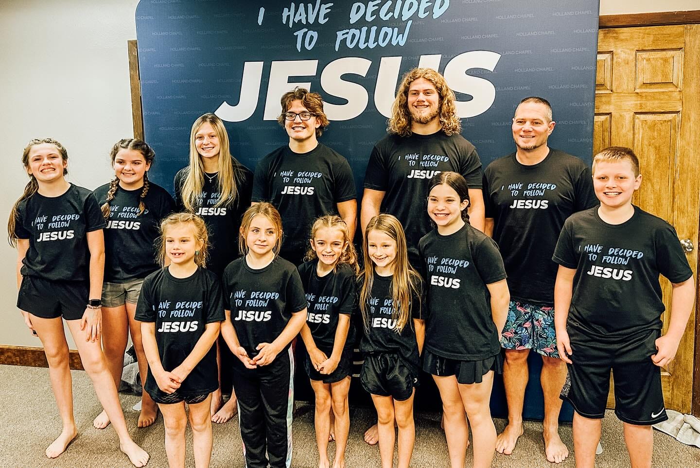 group of children at baptism