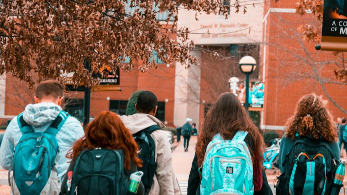 students on campus