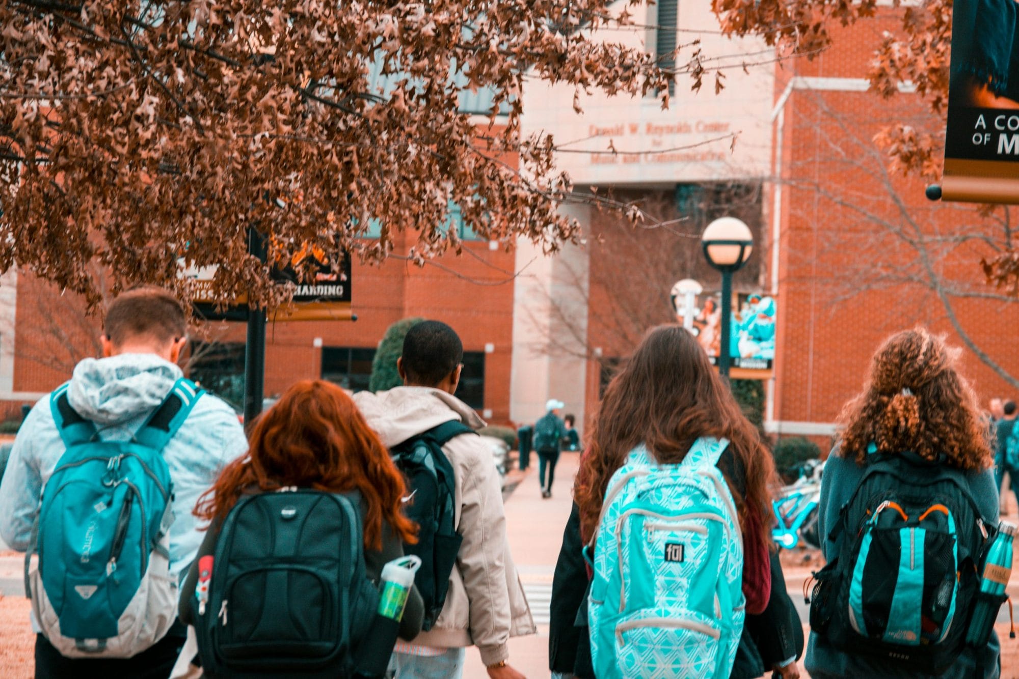 students on campus