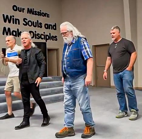 Bob Stegall taking his first steps
