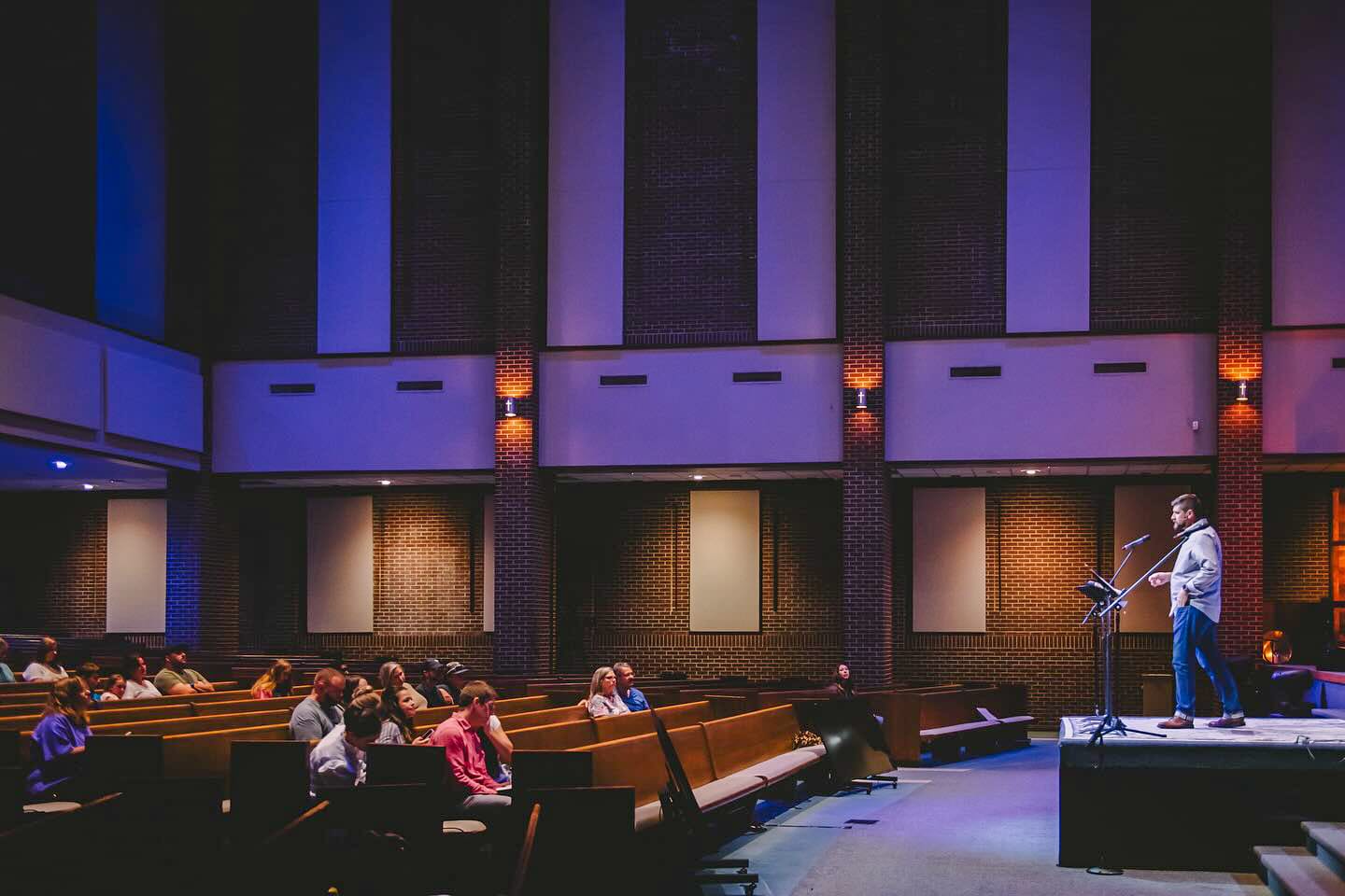 Nathan James preaching during Epoch Church service