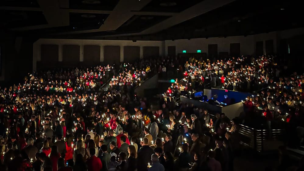 Candlelight service at Fellowship Bible Church in Little Rock, AR
