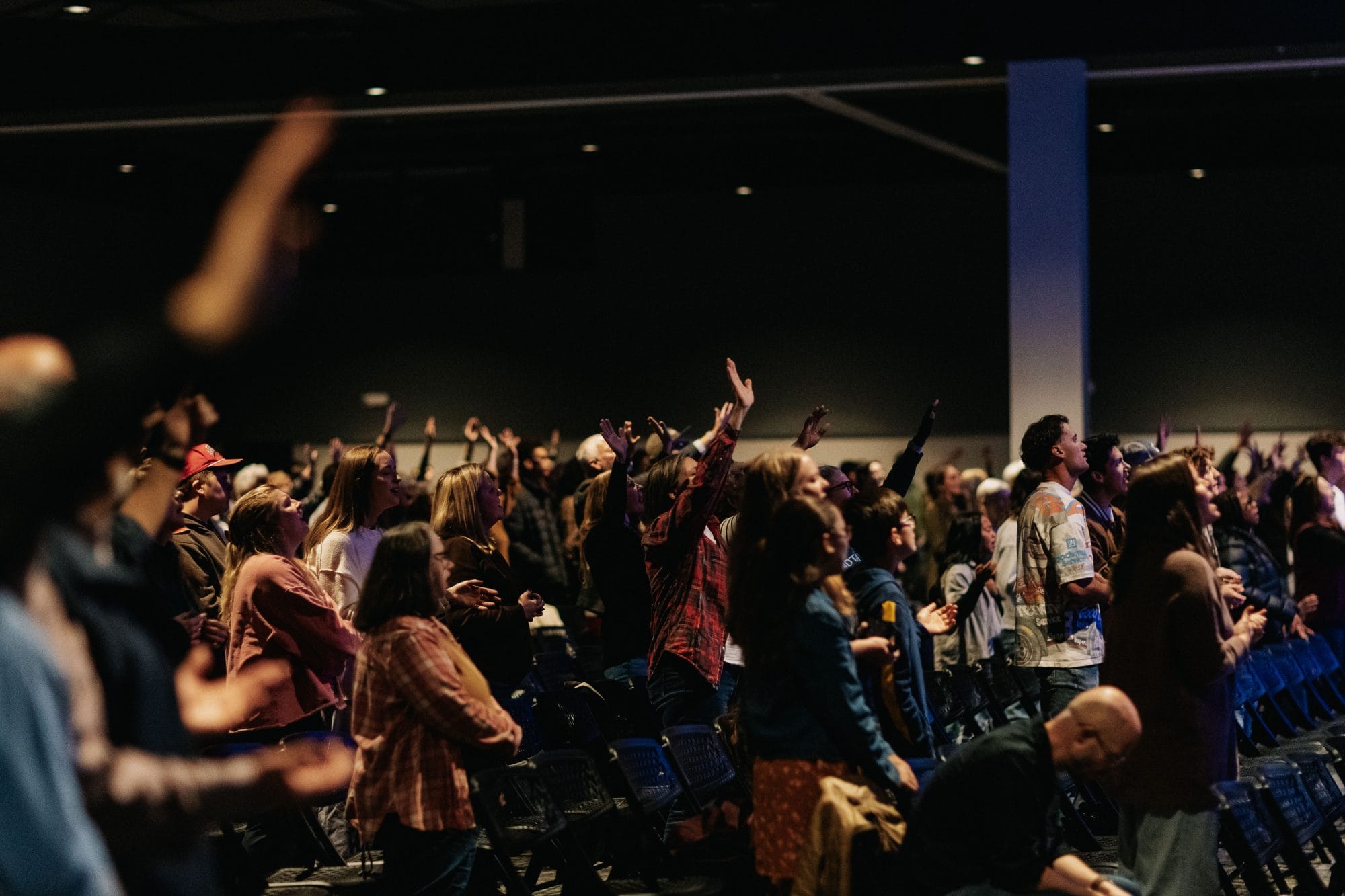 Attendees worshiping at the United Gathering of Prayer and Worship at City Center in Little Rock, AR