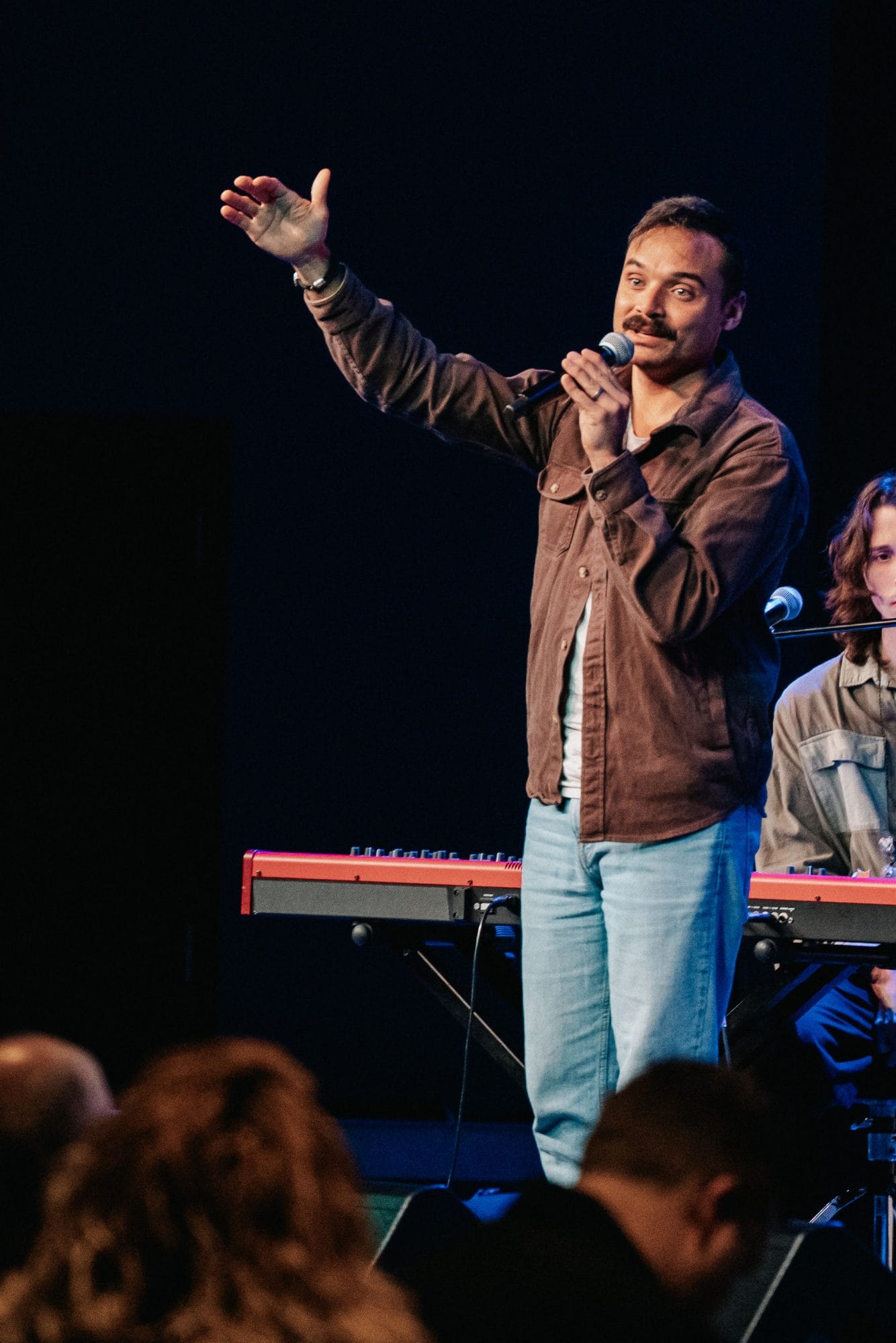 Pastor Jordan Bowen (Hillcrest Community Church) speaking at the United Gathering of Prayer and Worship in Little Rock, AR