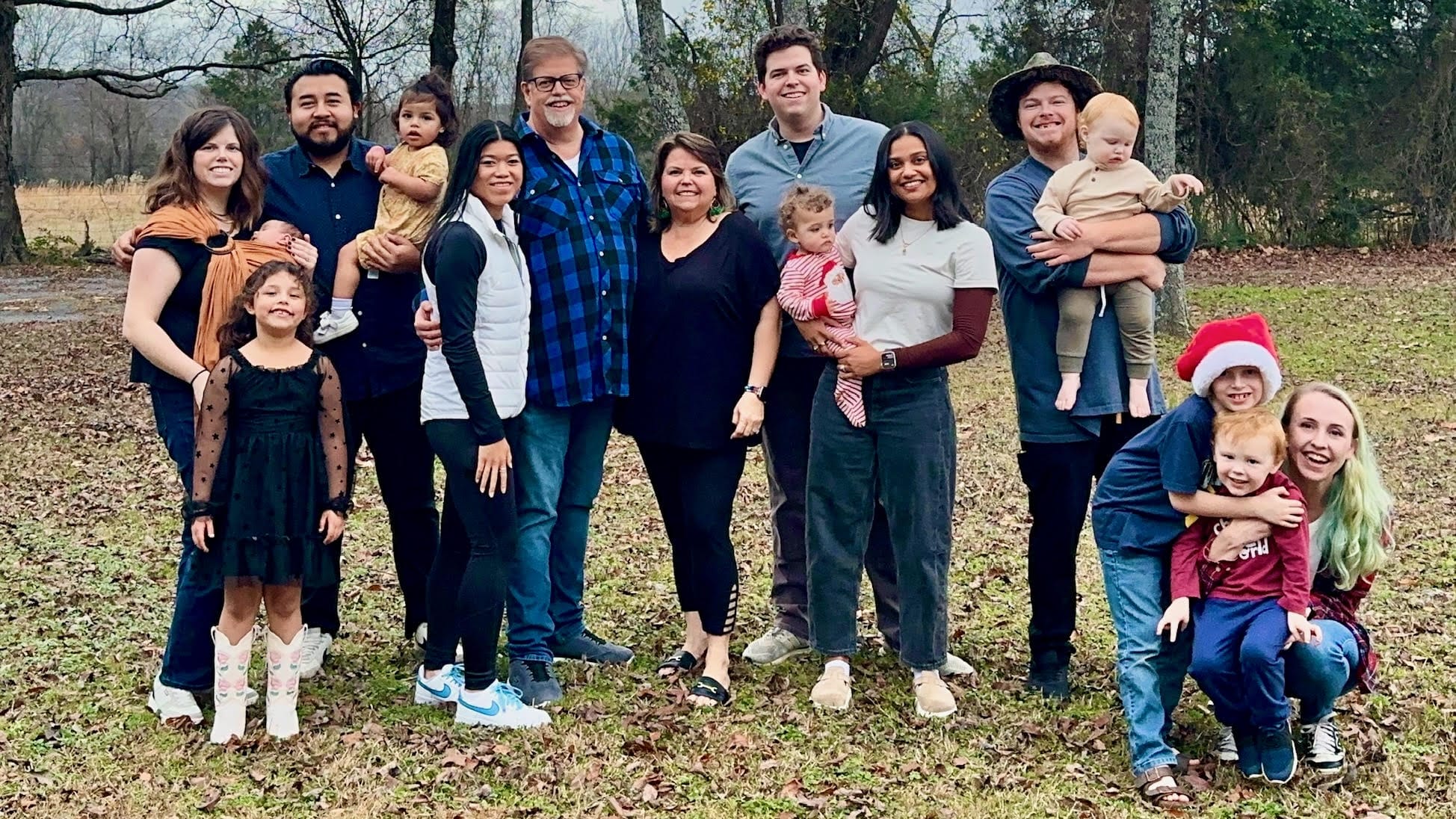 Large family in a park