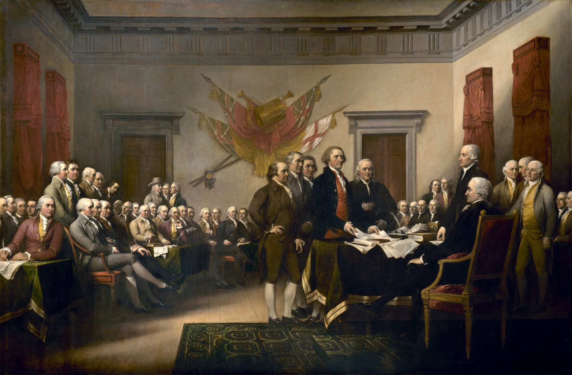 Painting of the signing of the Declaration of Independence by Trumbull